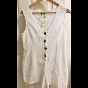 Brand New Sleeveless White Short Jumpsuit